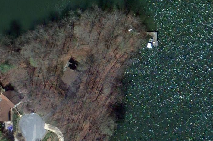 Satellite Shows Home, Dock and Waterfrontage